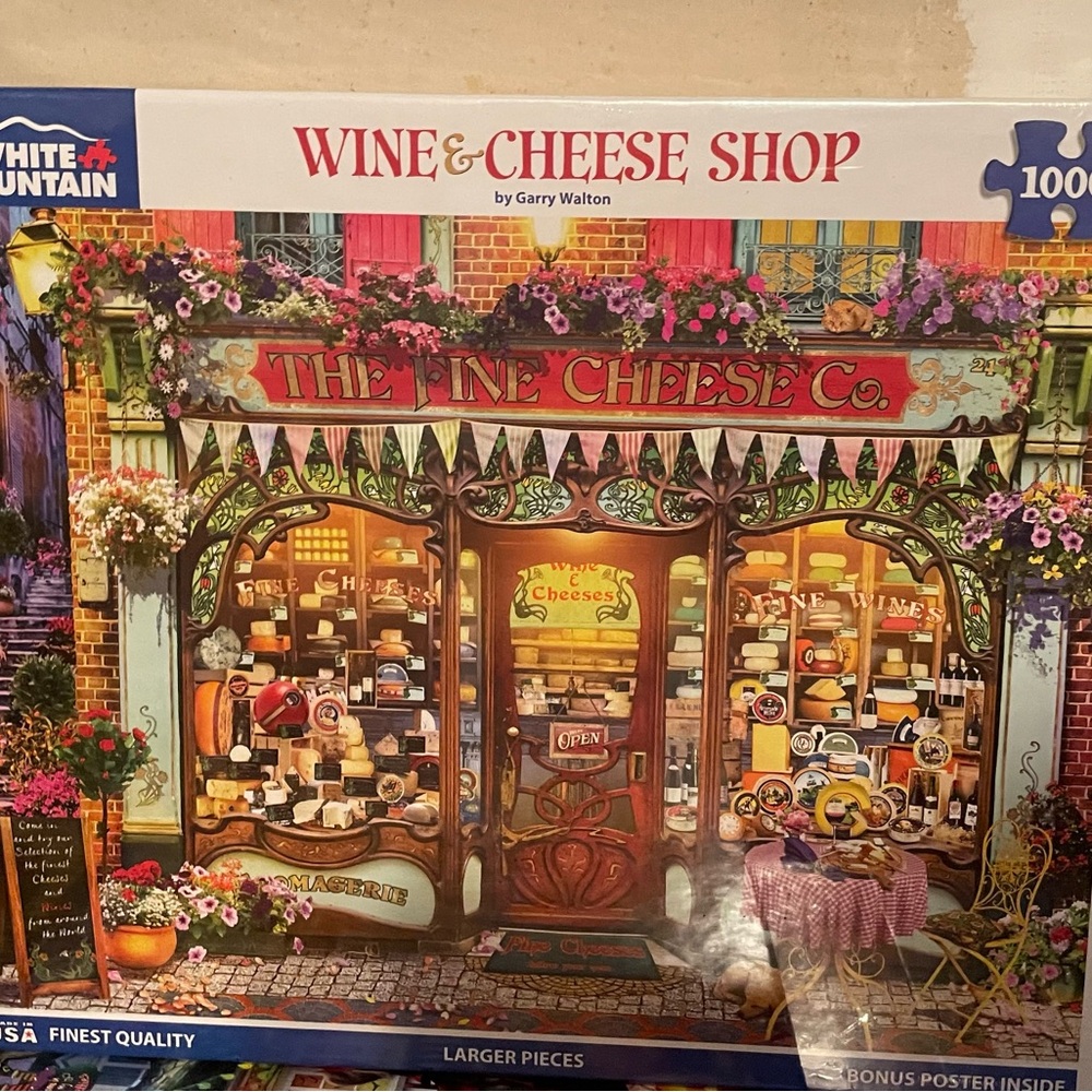 White Mountain Wine & Cheese Shop 1000 Piece Puzzle - NIB